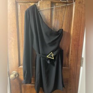 Amanda Uprichard Black One-Shoulder Romper